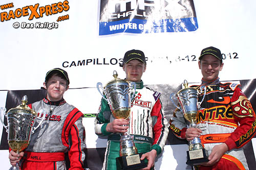 Rotax Wintercup Campillos: Britten heersen, zege De Ruwe, Adams, podium Lamborelle